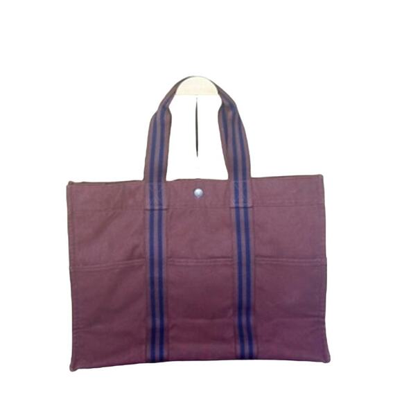 Hermès FOURRE Tout Rust and Navy Tote Handbag*EXCELLENT PRE-LOVED Condition - Picture 1 of 14